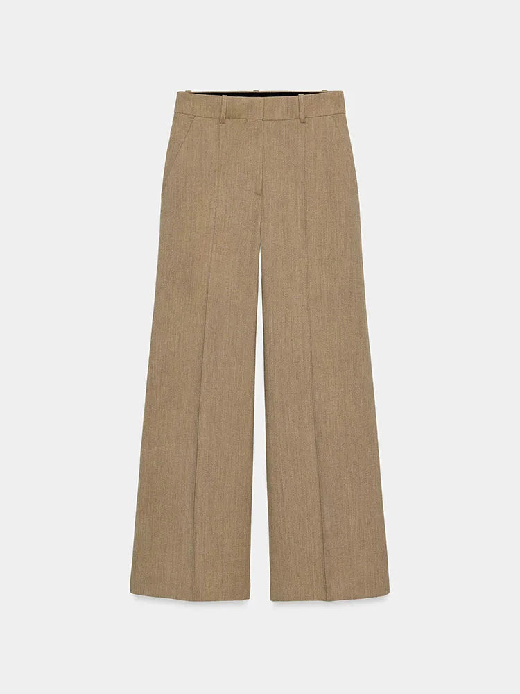 Calça Pantalona de Alfaiataria com Corte Reto e Cintura Alta