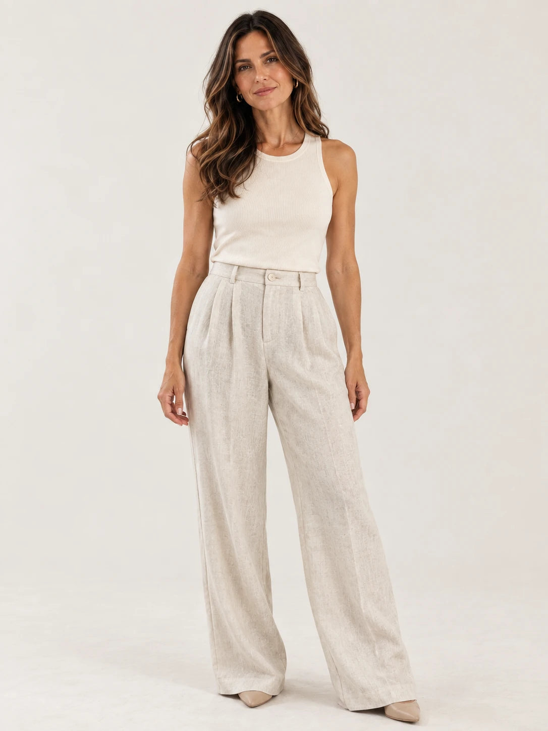 Calça Pantalona de Alfaiataria com Pregas Frontais