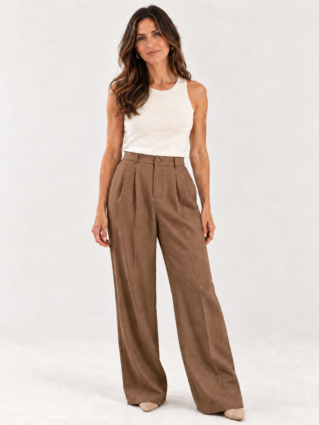Calça Pantalona de Alfaiataria com Pregas Frontais