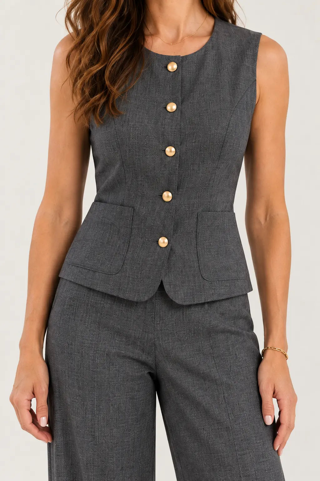 Conjunto de Colete Estruturado e Calça de Alfaiataria