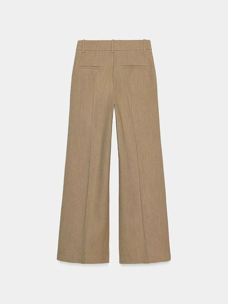 Calça Pantalona de Alfaiataria com Corte Reto e Cintura Alta